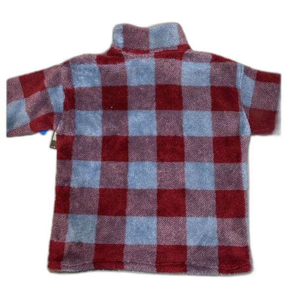 Eddie Bauer NWT Women's Plush Quarter Zip in Harbor Check Size Large - Picture 3 of 5